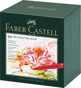Markere Pensula - PITT ARTIST PEN CUT STUDIO 60 BUC FABER-CASTELL